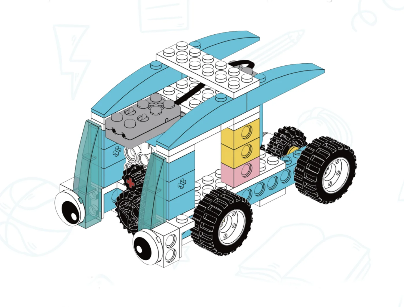 Smart Robot Premium: ein mit dem Baukasten und dem Bluetooth-Motor gebautes Modell